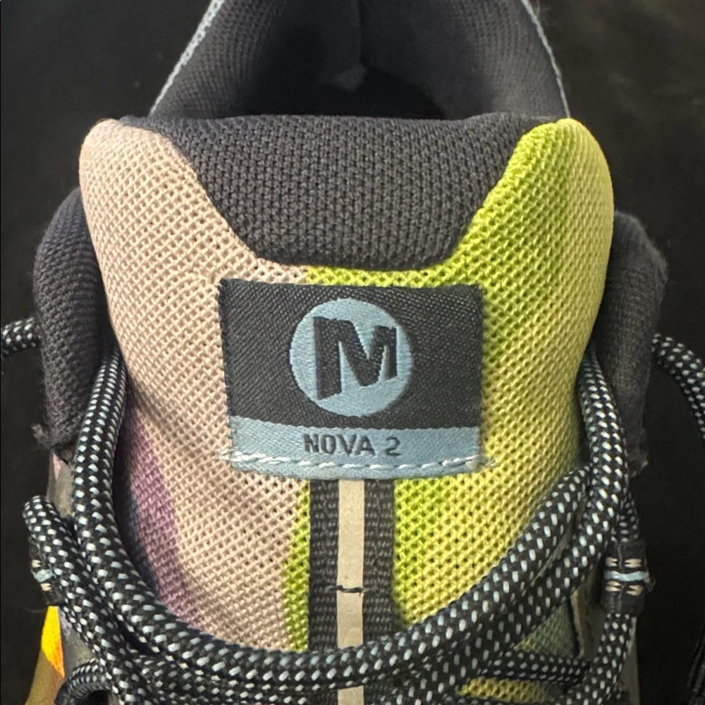 Merrell Nova 2 mens Multicolor Trail Sneakers - Green, Purple, Yellow Accents